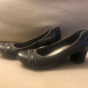 Gunmetal Grey Anne Klein Block Heel Pumps